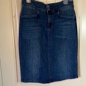 Christopher & Banks Dark Blue Jean Pencil Skirt